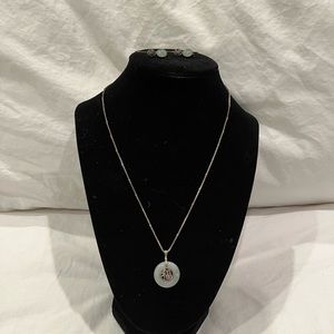 Jade necklace with matching earrings